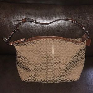 Mini coach purse brown and tan